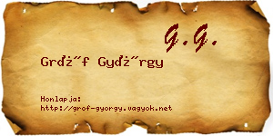 Gróf György névjegykártya