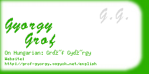gyorgy grof business card